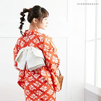 Amazon | [KIMONOMACHI] オリジナル レディース 浴衣 単品「赤色